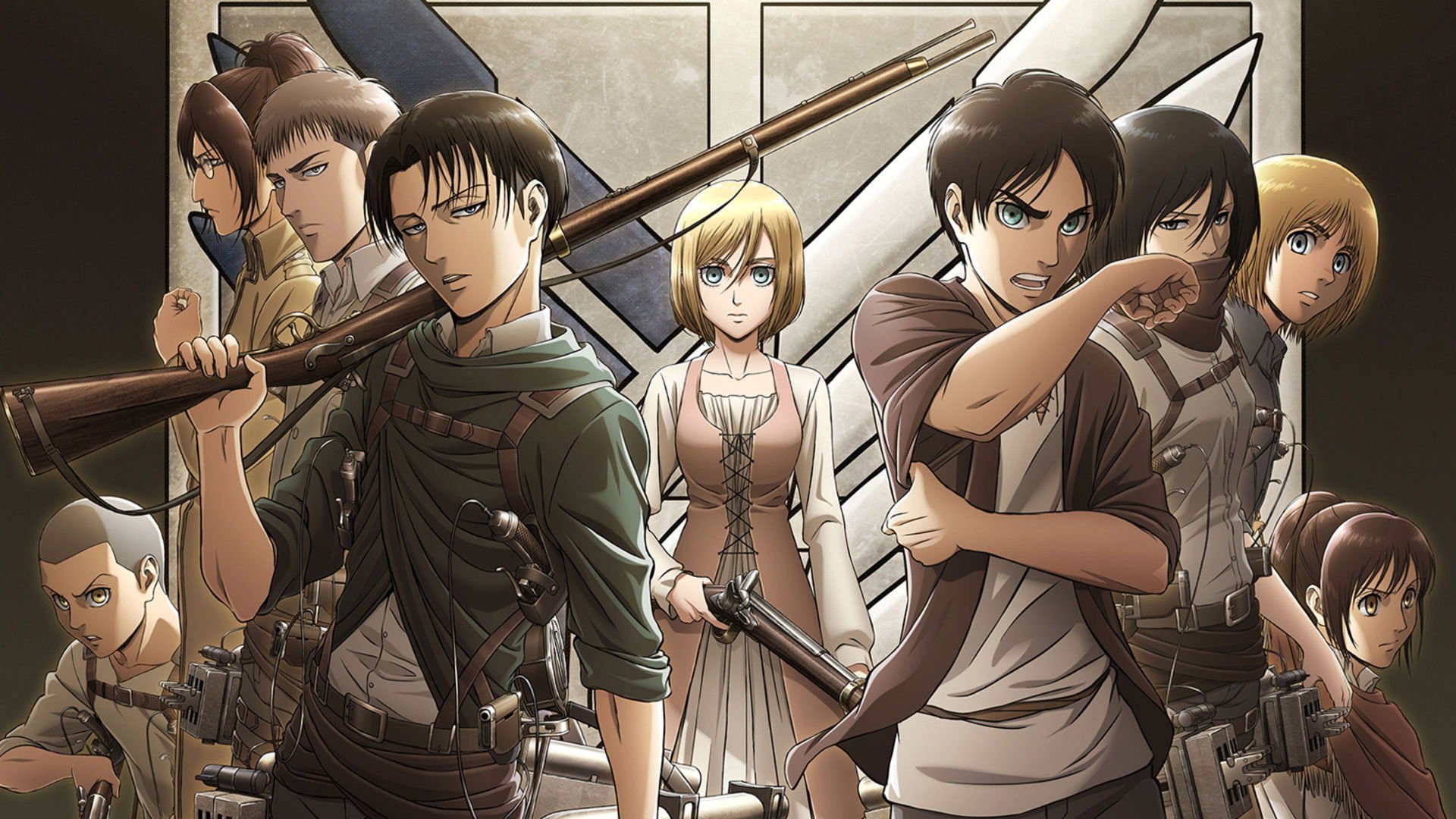 Levi, Eren, Mikasa, Armin and the rest of the squad.